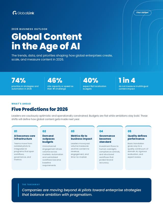 GlobalLink Business Outlook Report - What Global Content Leaders Are Getting Right in 2026 — and Where They're Falling Short